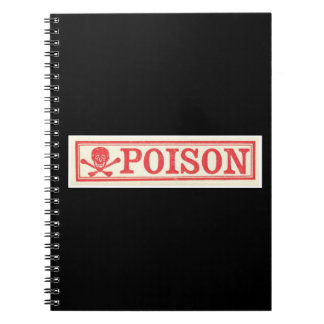Poison 01 Apothecary Label Skull and Crossbones Spiral Notebook