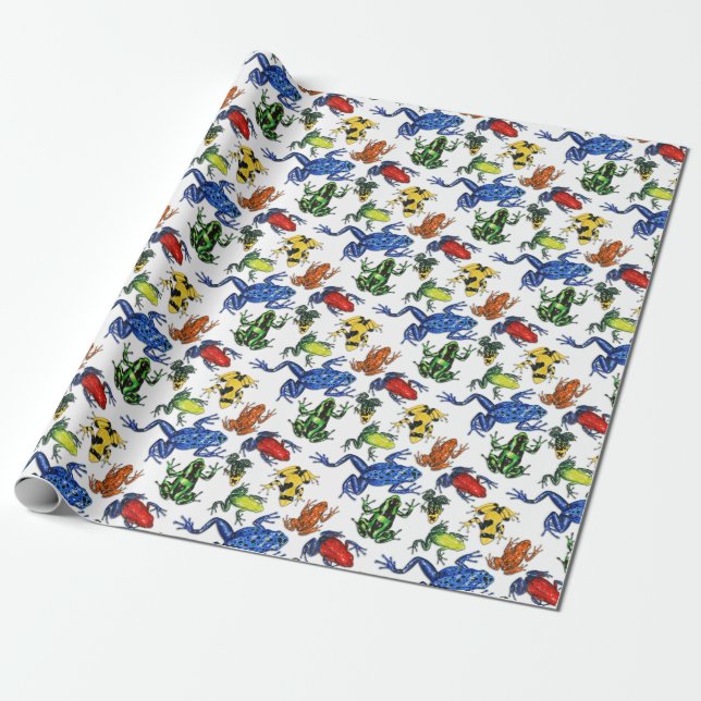 Poison Arrow Frog Wrapping Paper (Unrolled)