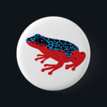Poison Dart Frog Button<br><div class="desc">Poison dart frog (also known as dart-poison frog, poison frog or formerly known as poison arrow frog) is the common name of a group of frogs in the family Dendrobatidae which are native to tropical Central and South America. These species are diurnal and often have brightly coloured bodies. This bright...</div>