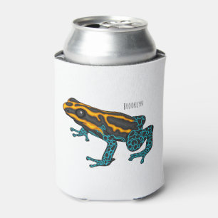 Poison dart frog cartoon illustration can cooler