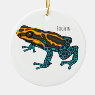 Poison dart frog cartoon illustration ceramic tree decoration