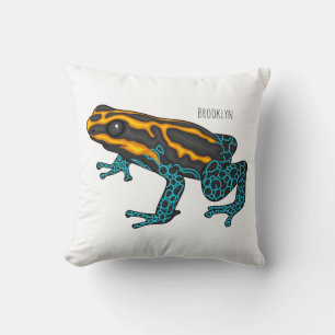 Poison dart frog cartoon illustration cushion