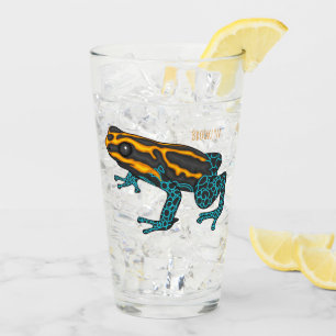 Poison dart frog cartoon illustration   glass