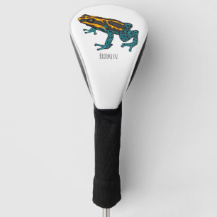 Poison dart frog cartoon illustration  golf head cover