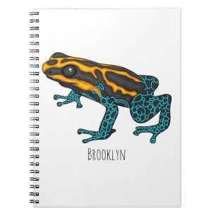 Poison dart frog cartoon illustration notebook