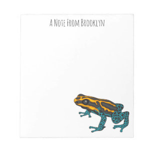 Poison dart frog cartoon illustration  notepad