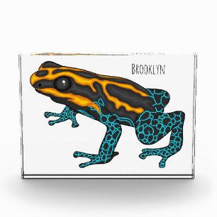 Poison dart frog cartoon illustration photo block