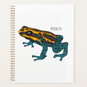 Poison dart frog cartoon illustration planner