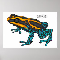 Poison dart frog cartoon illustration