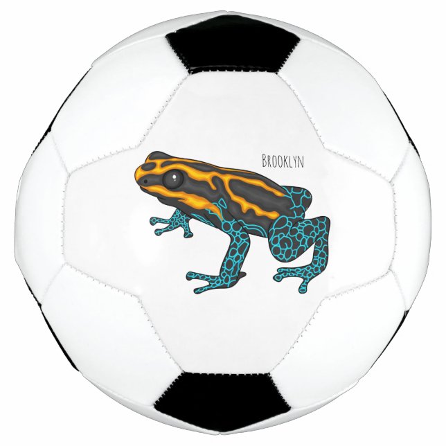 Poison dart frog cartoon illustration soccer ball (Front)