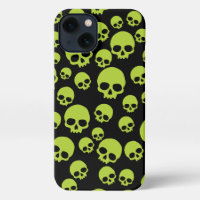 Poison Green Random Skulls Pattern
