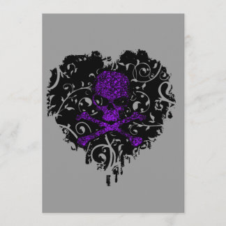 Poison Heart Skull Gothic Bridal Shower Invitation