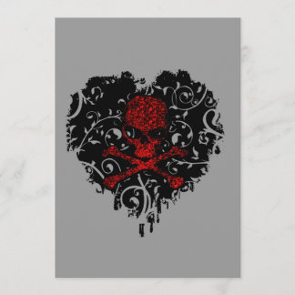 Poison Heart Skull Gothic Bridal Shower Invitation