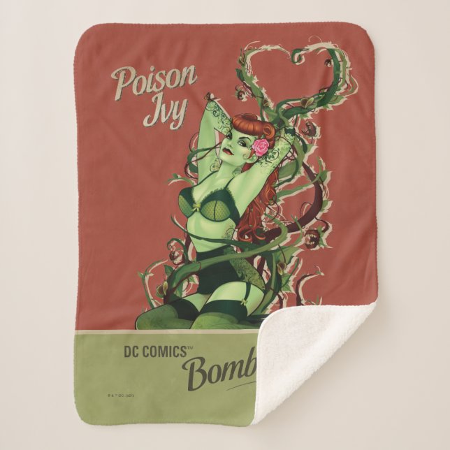 Poison Ivy Bombshell Sherpa Blanket (Front)