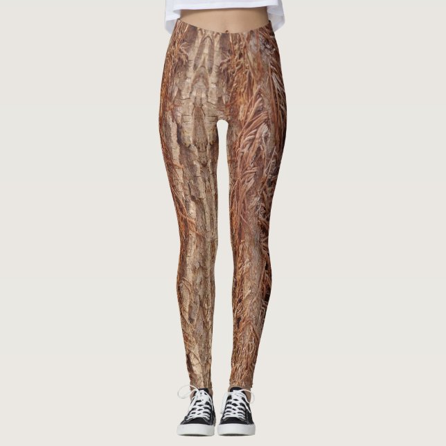 poison ivy roots on tree trunk leggings (Front)