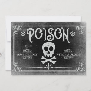 Poison Label Halloween Party Invitation