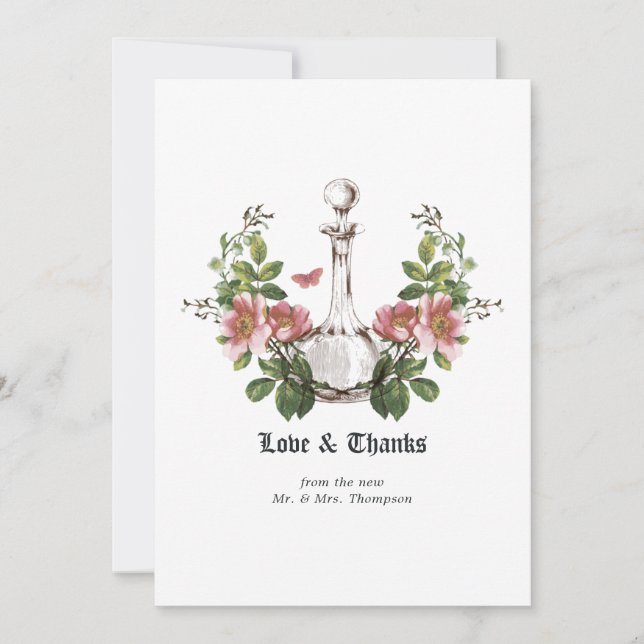 Poison Lotion Halloween Gothic Thank You Card (Front)