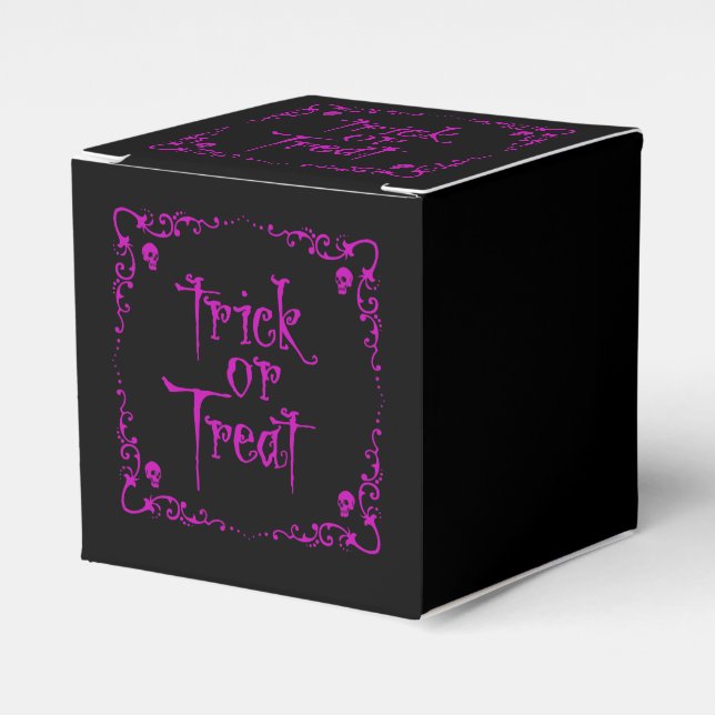 Poison Purple Trick or Treat Favour Box (Front Side)