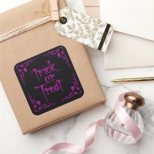 Poison Purple Trick or Treat Square Sticker