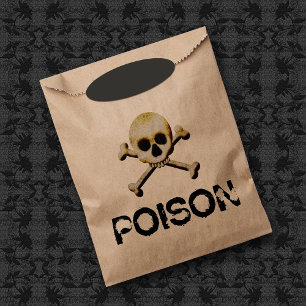 Poison Skull And Bones Trick Or Treat Halloween Favour Bags