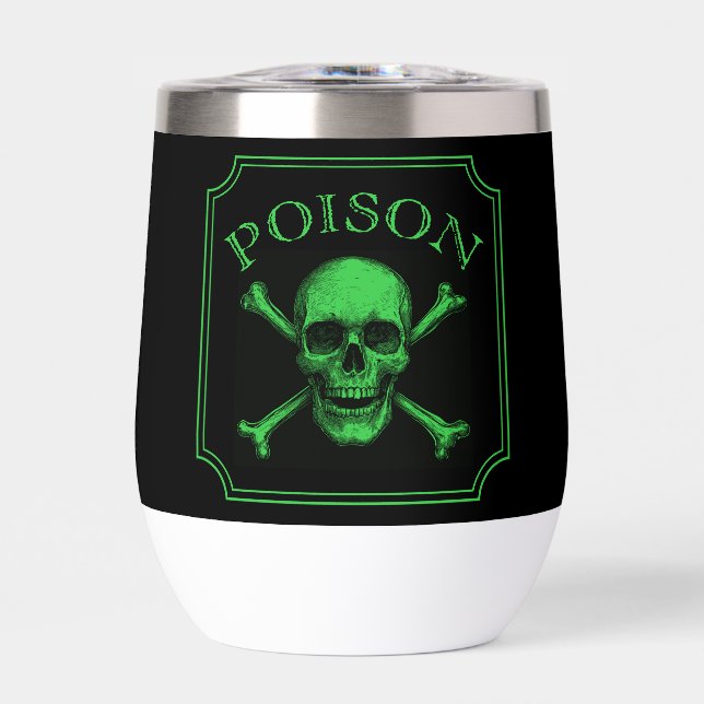 Poison Skull and Crossbones Halloween Design Print (Front)
