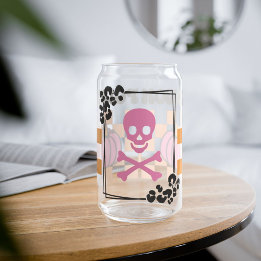 Poison Skull Halloween Coffee Mug, Fall Halloween Can Glass