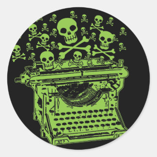 Poison Typewriter Classic Round Sticker