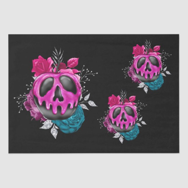 Poisoned Candy Apple With Flowers Decoupage Tissue Paper (Front)