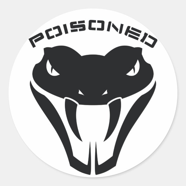poisoned classic round sticker (Front)