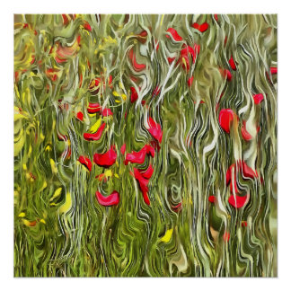 Poisoned Poppies Surrealistic Abstract Art Poster