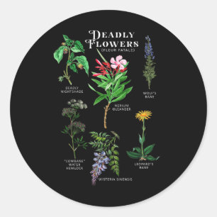 Poisonous Flowers Fleur Fatale Plant Halloween Gif Classic Round Sticker