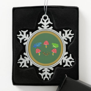 Poisonous Forest Halloween Snowflake Pewter Christmas Ornament