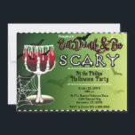 Poisonous Skeleton Bone Bat Drink Halloween Party Invitation<br><div class="desc">Matching items available.</div>