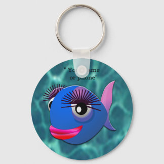 Poisson bleu stylisé key ring
