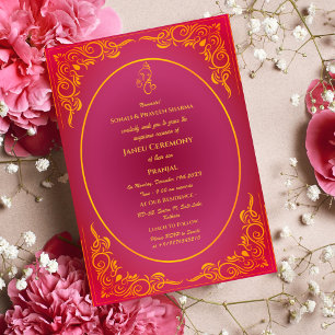 Poite Janeu Upanayanam Hindu Holy Thread Blue Gold Invitation