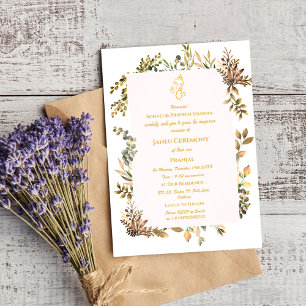 Poite Janeu Upanayanam Hindu Holy Thread Blue Gold Invitation