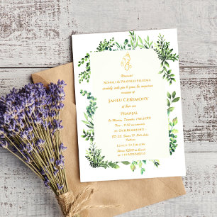 Poite Janeu Upanayanam Hindu Holy Thread Blue Gold Invitation