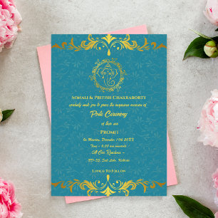 Poite Janeu Upanayanam Hindu Holy Thread Floral Invitation