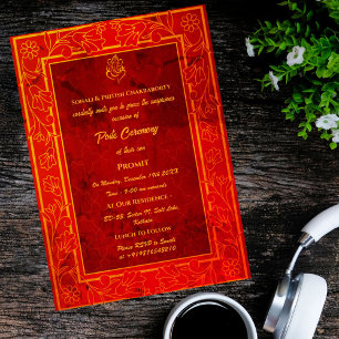 Poite Janeu Upanayanam Hindu Holy Thread Floral Invitation