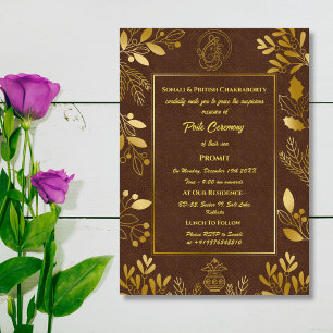 Poite Janeu Upanayanam Hindu Holy Thread Floral Invitation