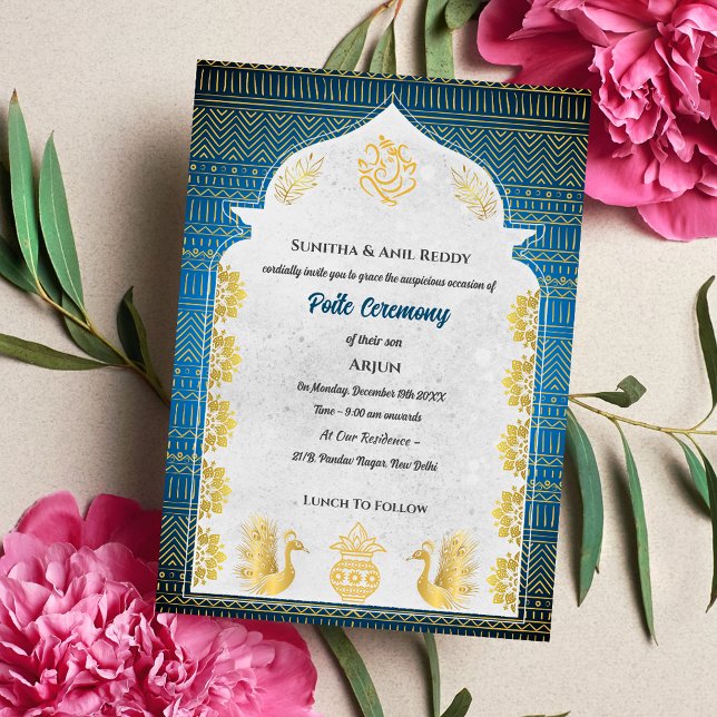 Poite Upanayanam Hindu Holy Thread Janeu Ceremony Invitation (Creator Uploaded)