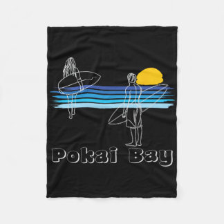 Pokai Y Surfing Beach Surf Guy Girl  Fleece Blanket