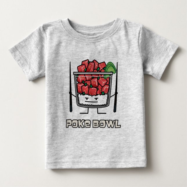 Poke bowl Hawaii raw fish salad chopsticks aku Baby T-Shirt (Front)