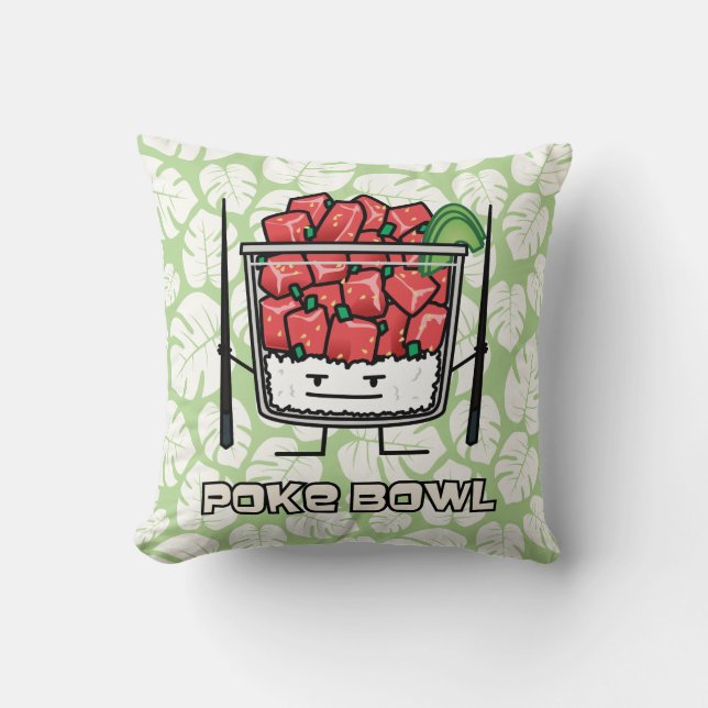 Poke bowl Hawaii raw fish salad chopsticks aku Cushion (Front)
