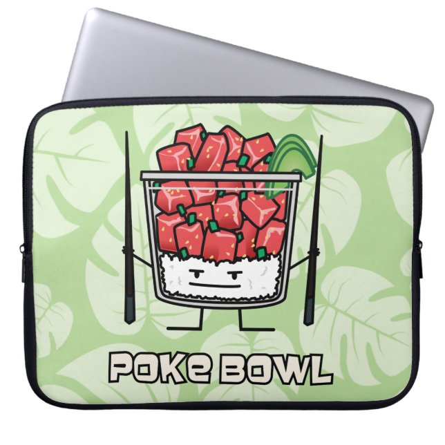 Poke bowl Hawaii raw fish salad chopsticks aku Laptop Sleeve (Front)