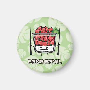 Poke bowl Hawaii raw fish salad chopsticks aku Magnet