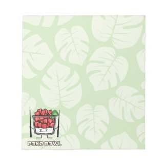 Poke bowl Hawaii raw fish salad chopsticks aku Notepad