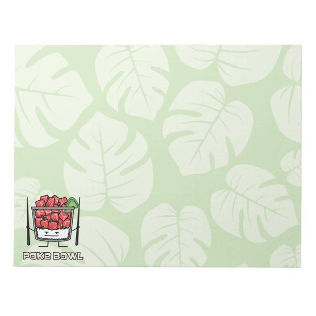 Poke bowl Hawaii raw fish salad chopsticks aku Notepad (Front)