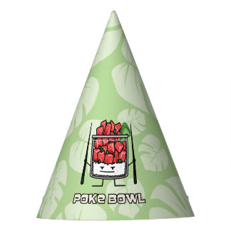 Poke bowl Hawaii raw fish salad chopsticks aku Party Hat