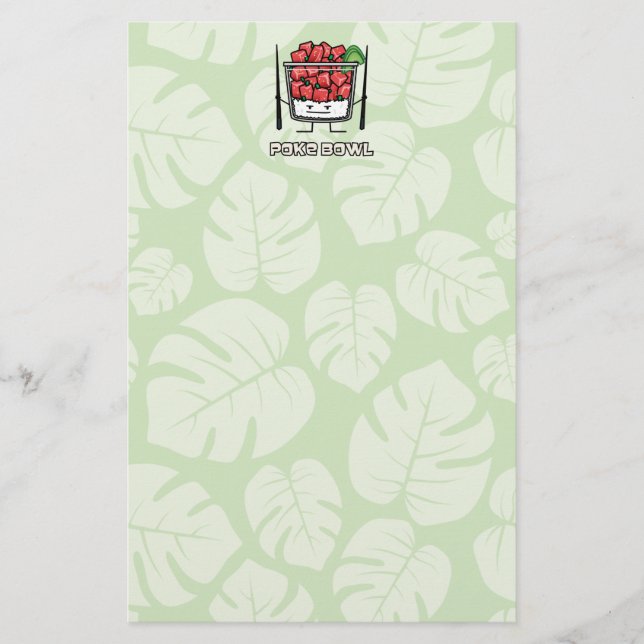 Poke bowl Hawaii raw fish salad chopsticks aku Stationery (Front)